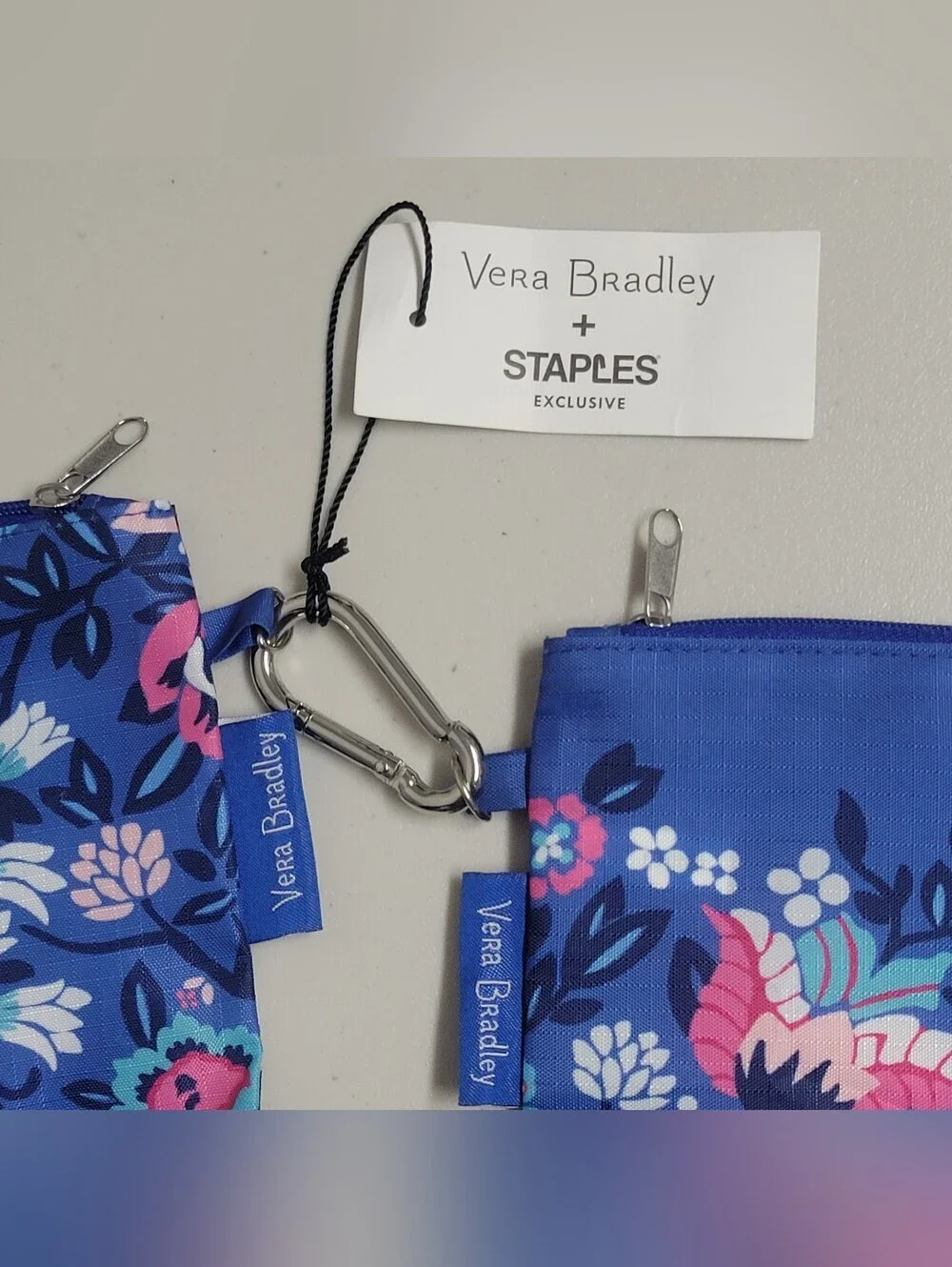 Vera Bradley + Staples NWT Carry All duo Pouch In Bloom Berry Color.